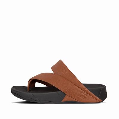 Fitflop Sling Leather Toe-Post - Sandalen Herren - DunkelBraun (YGM316902)